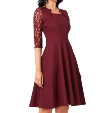 Robe de soirée à manches en dentelle pour femmes - une élégance intemporelle pour les occasions spéciales