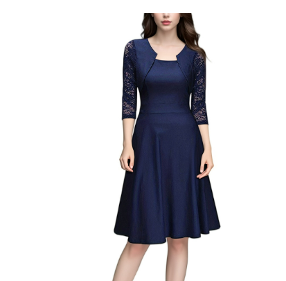 Robe de soirée à manches en dentelle pour femmes - une élégance intemporelle pour les occasions spéciales