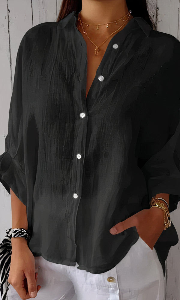 Chemise en lin pour femmes - haut d'été décontracté alliant élégance et style