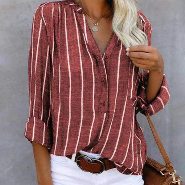 Blouse légère à rayures pour toutes les occasions - top en mélange coton aéré