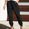 Pantalons cargo femme coupe décontractée avec cordon de serrage - pantalons style extérieur durables avec poches pratiques
