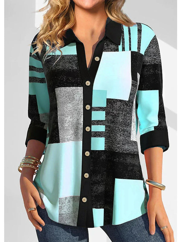 Blouse graphique - top moderne noir et rose pour femmes