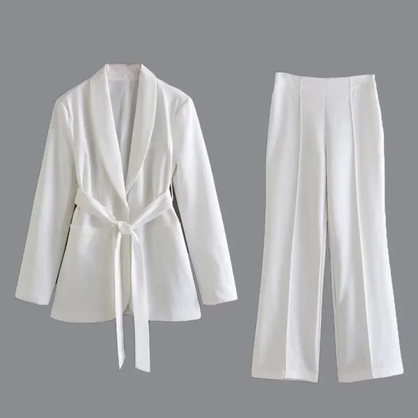 Ensemble blazer 2 pièces pour femmes - costume élégant avec pantalon