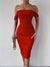 Robe midi off-shoulder pour femme - style bodycon élégamment froncé pour les occasions spéciales