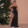 Robe de soirée en satin - élégante robe noire pour femmes
