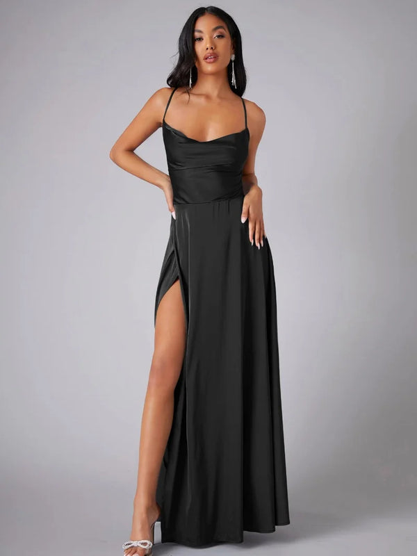 Robe maxi - robe de soirée raffinée avec dos croisé