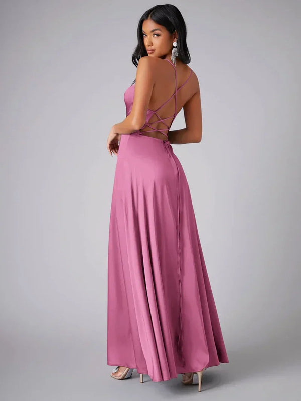 Robe maxi - robe de soirée raffinée avec dos croisé