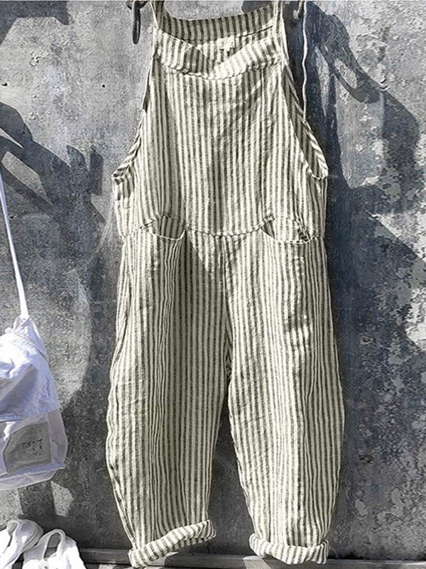 Salopette rayée femme - jumpsuit détente au style casual