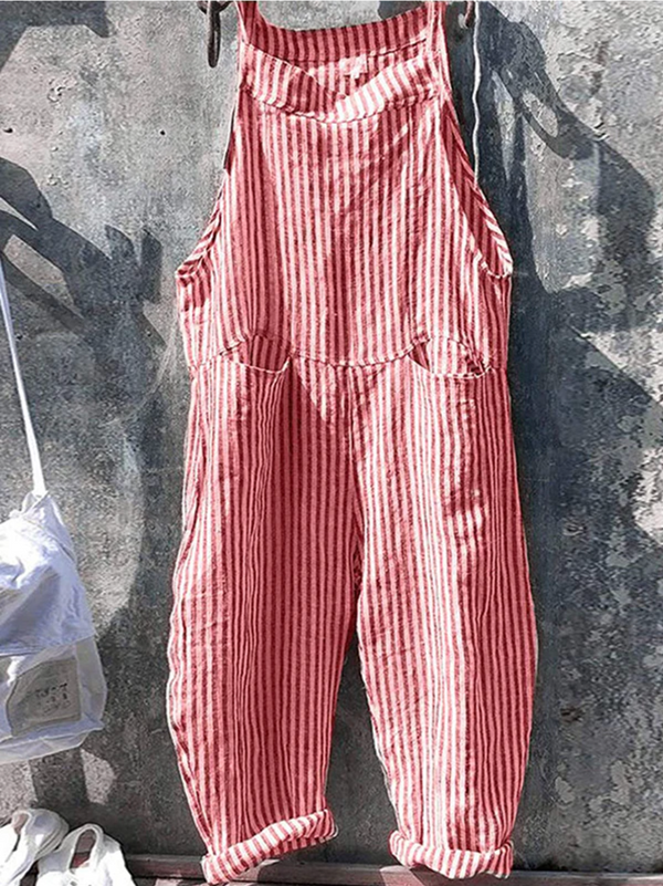 Salopette rayée femme - jumpsuit détente au style casual