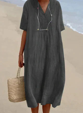 Robe en lin - tenue d'été décontractée pour femmes