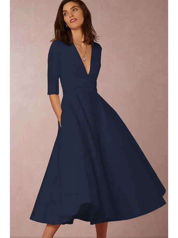 Robe swing - élégante robe midi inspirée du vintage pour femmes