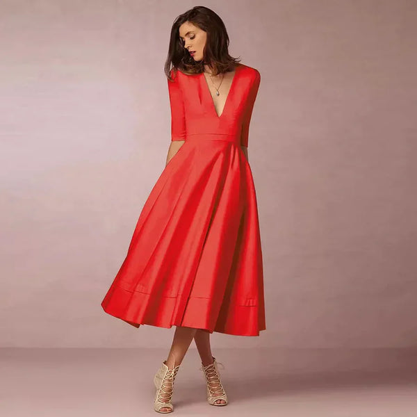Robe swing - élégante robe midi inspirée du vintage pour femmes