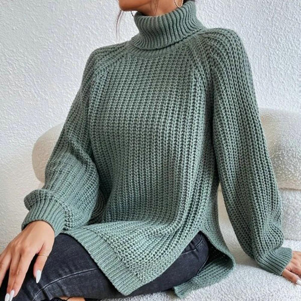 Pull col roulé femme - tricot décontracté pour sorties casual