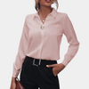 Blouse formelle pour femme - chemisier sophistiqué à manches longues - haut léger pour dames