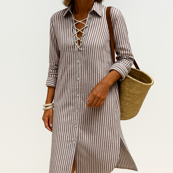 Robe chemise femme - élégante robe boutonnée avec accessoires stylés pour vos tenues d'été