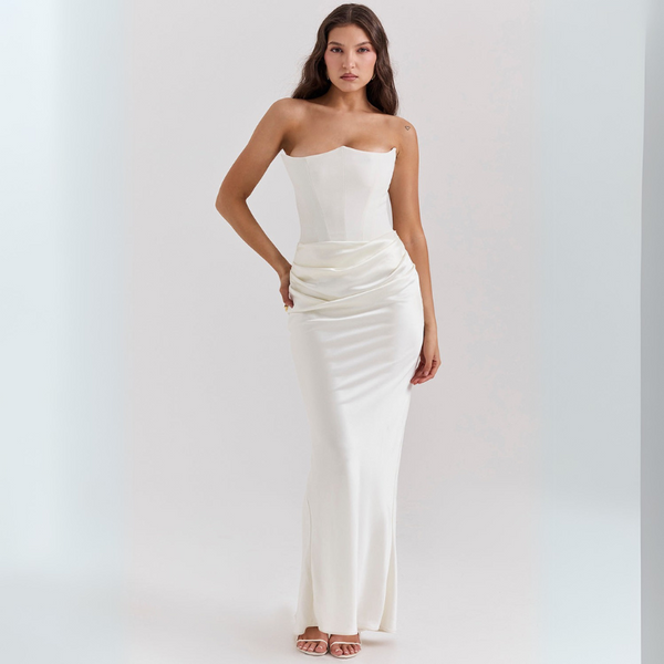 Robe maxi style corset pour femmes - élégante robe de soirée longue pour occasions spéciales
