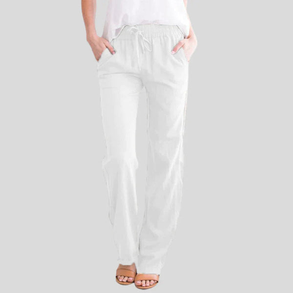 Pantalons femme avec taille élastique - pantalons décontractés élégants pour un confort quotidien