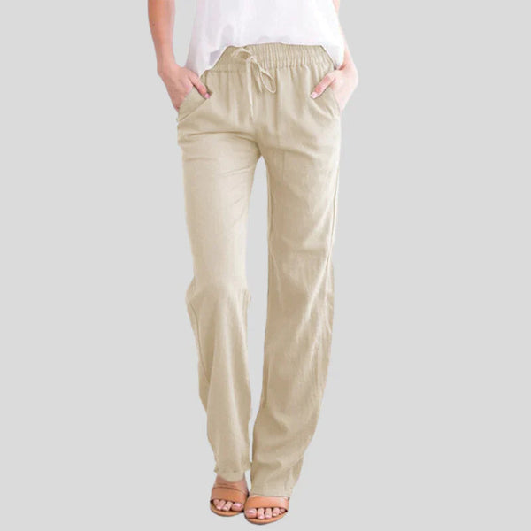 Pantalons femme avec taille élastique - pantalons décontractés élégants pour un confort quotidien