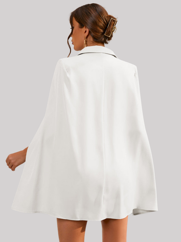 Robe blazer cape femme - silhouette élégante cintrée avec des boutons doublement boutonnés pour soirées