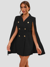 Robe blazer cape femme - silhouette élégante cintrée avec des boutons doublement boutonnés pour soirées