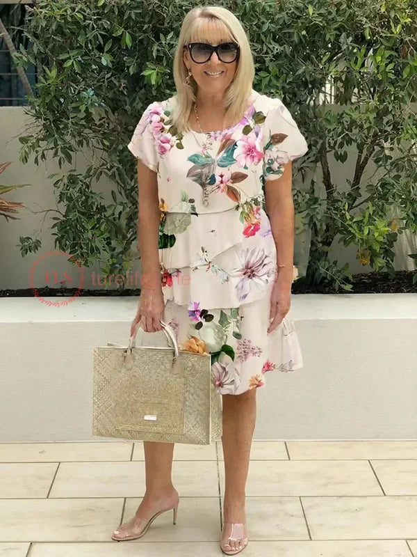 Robe midi élégante à fleurs avec volants - pour vos sorties et occasions spéciales