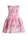 Robe d'été casual pour femme - robe mini à volants floraux en rose pour vos sorties estivales - design élégant et polyvalent