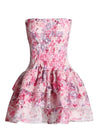 Robe d'été casual pour femme - robe mini à volants floraux en rose pour vos sorties estivales - design élégant et polyvalent