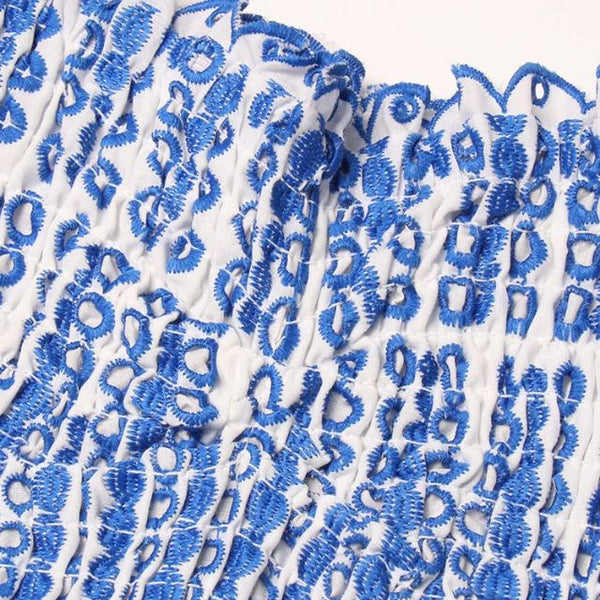 Robe mini décontractée pour femmes - design smocké sans bretelles avec ourlet volanté