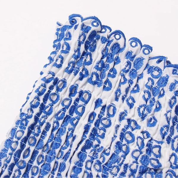 Robe mini décontractée pour femmes - design smocké sans bretelles avec ourlet volanté