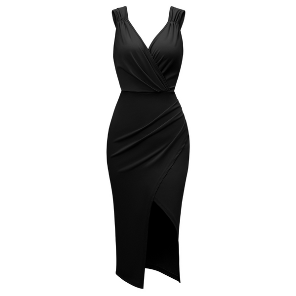 Robe portefeuille décontractée pour femme - robe midi chaleureuse pour les occasions spéciales, coupe flatteuse et style polyvalent