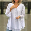 Blouse en chiffon femme avec fermeture éclair - haut à col v pour une tenue décontractée, polyvalente