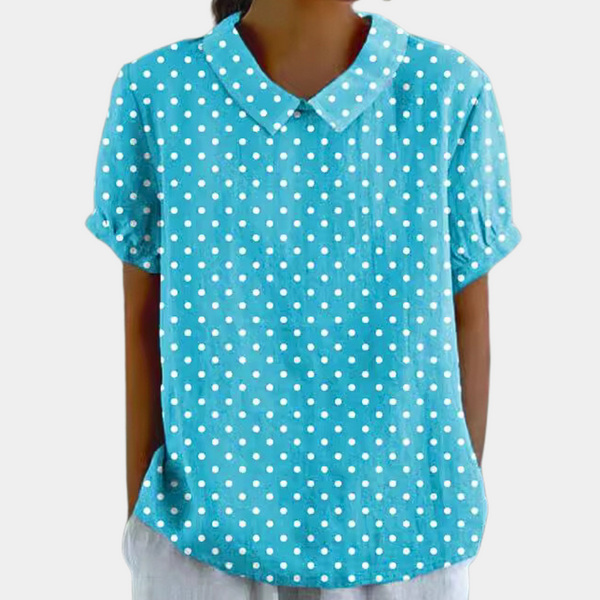 Blouse florale femme à coupe décontractée - top à manches courtes charmant pour vos sorties décontractées, en tissu léger et agréable