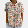 Blouse florale femme à coupe décontractée - top à manches courtes charmant pour vos sorties décontractées, en tissu léger et agréable