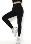 Leggings taille haute pour femmes - activewear extensible en noir
