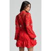 Robe mini en dentelle pour femmes - style élégant à manches longues pour événements spéciaux