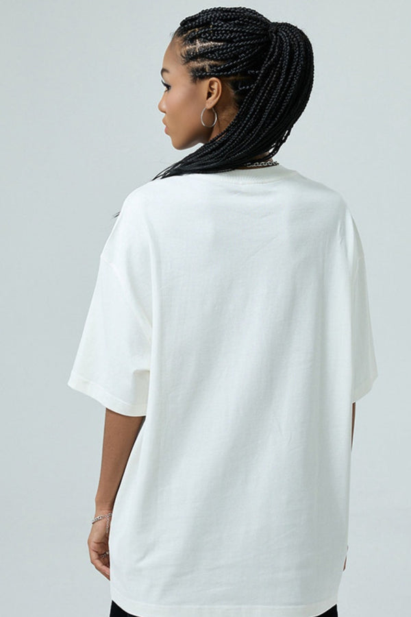 T-shirt oversize femme - coupe décontractée avec impression graphique style la foi pour un style quotidien