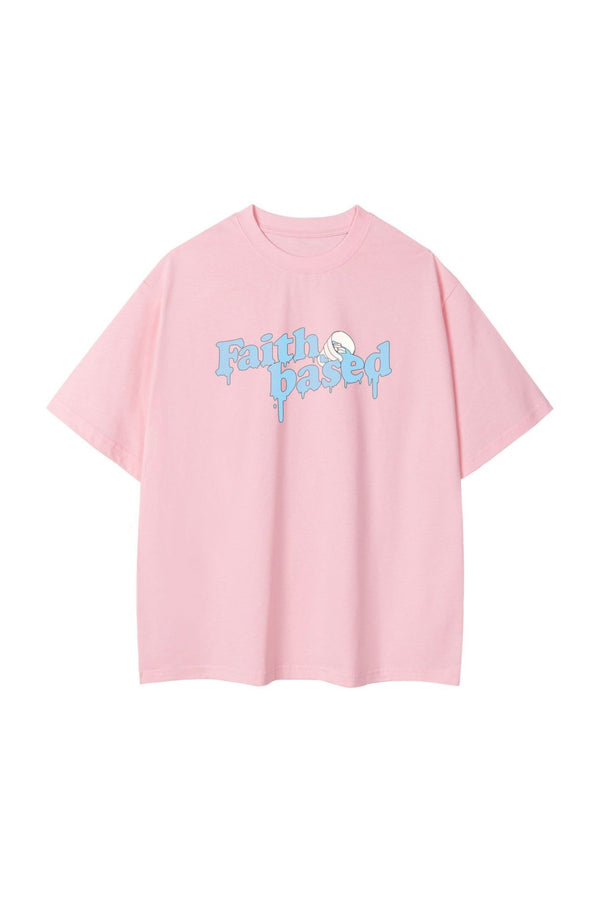 T-shirt oversize femme - coupe décontractée avec impression graphique style la foi pour un style quotidien