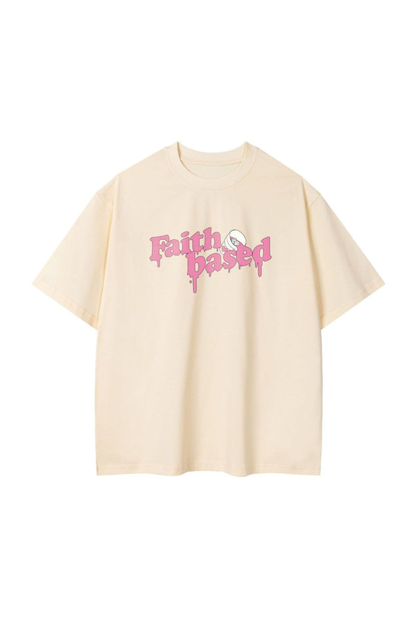 T-shirt oversize femme - coupe décontractée avec impression graphique style la foi pour un style quotidien