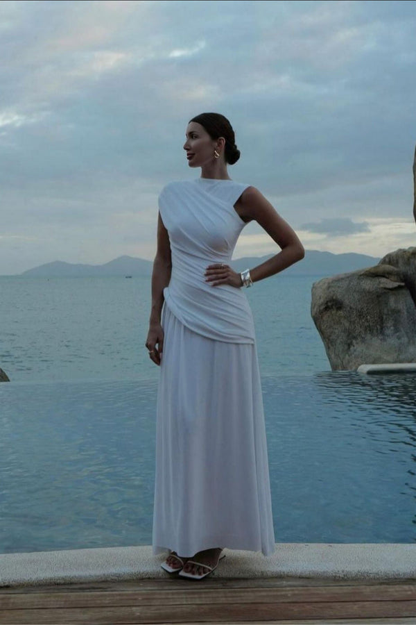 Robe de soirée femme - maxi drapée élégante pour occasions spéciales