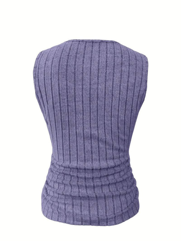 Top sans manches en maille côtelée pour femmes - un essentiel de l'été pour des tenues décontractées