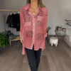 Chemise à boutons pour femmes en viscose, imprimé élégant - blouse chic pour un style sans effort
