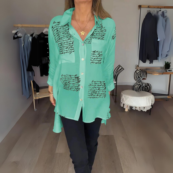 Chemise à boutons pour femmes en viscose, imprimé élégant - blouse chic pour un style sans effort