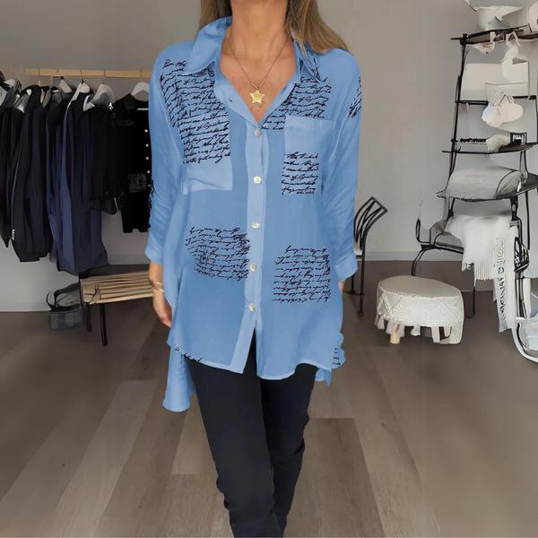 Chemise à boutons pour femmes en viscose, imprimé élégant - blouse chic pour un style sans effort