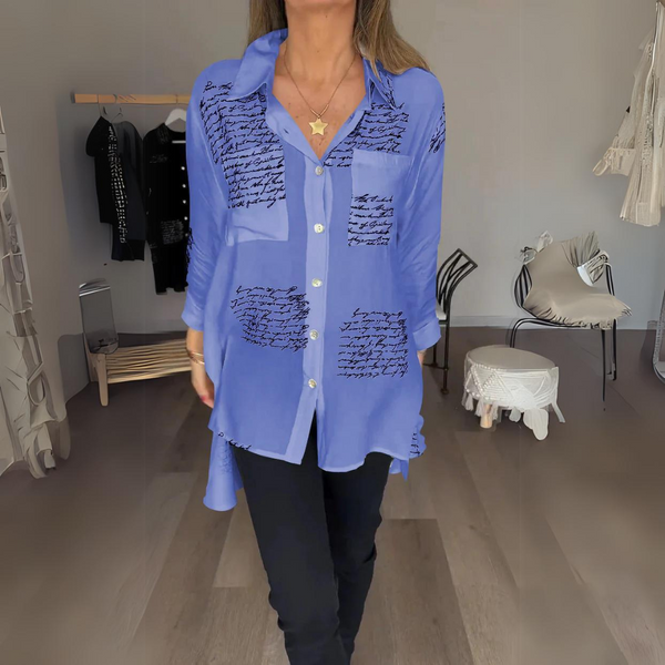 Chemise à boutons pour femmes en viscose, imprimé élégant - blouse chic pour un style sans effort