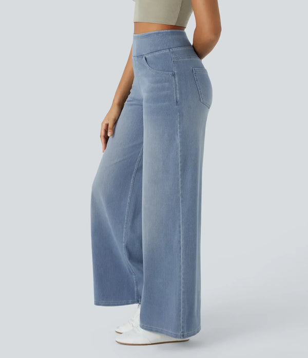 Pantalons larges femme - jeans taille haute pour sorties décontractées