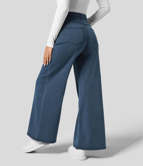 Pantalons larges femme - jeans taille haute pour sorties décontractées