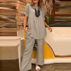 Ensemble blouse et pantalon femme en 2 pièces - look décontracté et tendance pour tous les jours