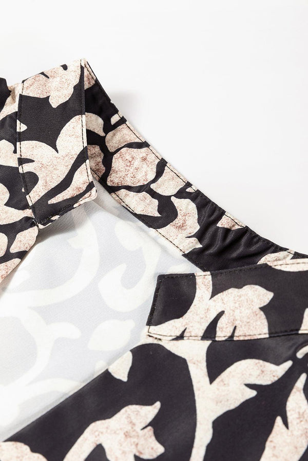 Robe mini noire élégante avec imprimé floral vintage