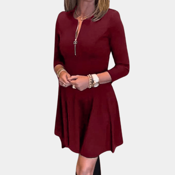 Robe trapèze à encolure ronde - robe chic pour femmes