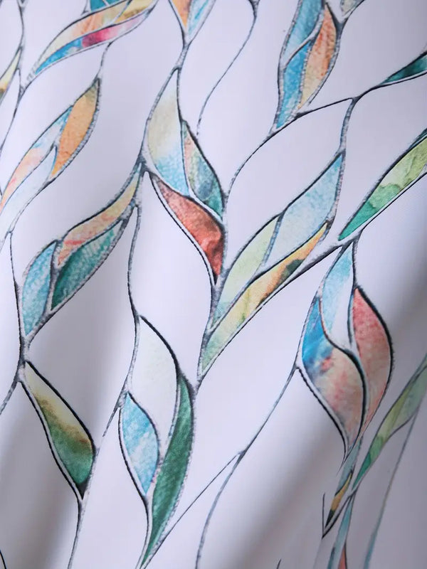 Blouse légère pour femmes avec motif feuilles - chemisier élégant à manches longues pour le quotidien